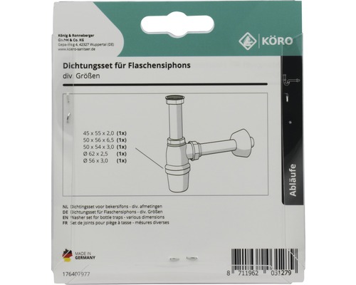 Dichtungsset für Flaschensiphons in verschiedenen Größen