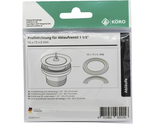 Profildichtung für Ablaufventil 1 1/2 Zoll