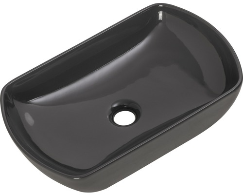 Aufsatzwaschbecken Fackelmann New York oval 50x31 cm grau Aufsatzwaschbecken aus Keramik