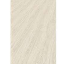 Heller Laminatboden mit Holzstruktur.