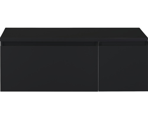 Waschbeckenunterschrank Sanox Frozen 43x120x45 cm mit Waschtischplatte schwarz matt