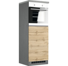 Einbaubackofen in einem Küchenhochschrank mit Holzelement