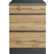 Waschtischunterschrank mit Holzdekor und zwei Schubladen