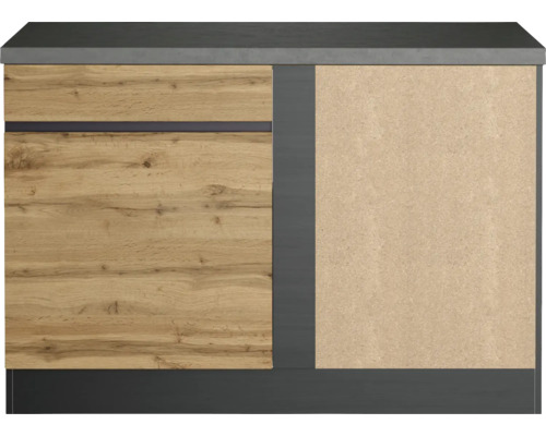 Unterschrank mit Holztür und Arbeitsplatte