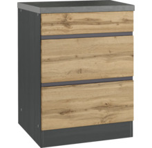 Unterschrank mit zwei Schubladen im Holzdekor für die Küche