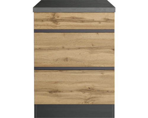 Unterschrank mit zwei Schubladen und Holzdekor