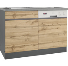 Küchenunterschrank mit Geschirrspüler und Holztüren