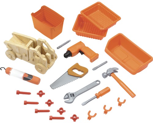 Spielzeug Werkzeugkasten Set mit Werkzeug und Holzlaster