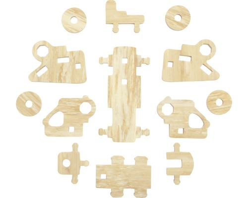 Holzbausatz mit verschiedenen Formen für Kinder