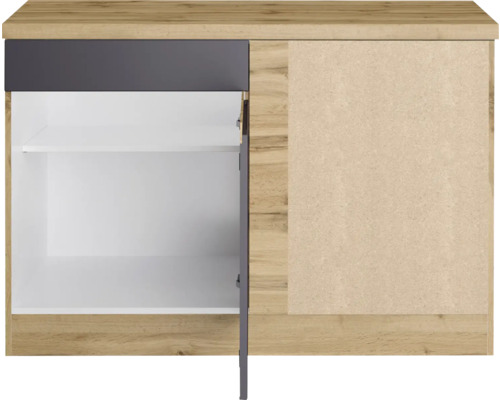 Unterschrank mit einer offenen Tür und einem Einlegeboden