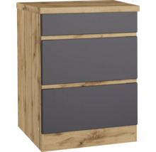 Nachttisch mit drei Schubladen im Holzdesign