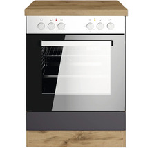 Freistehender Elektroherd mit Bedienknöpfen und Sichtfenster