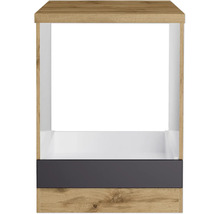 Regal mit Holzstruktur und einer Schublade