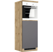 Küchenschrank mit Backofen und grauer Tür