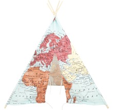 Tipi Zelt mit Weltkarte Design
