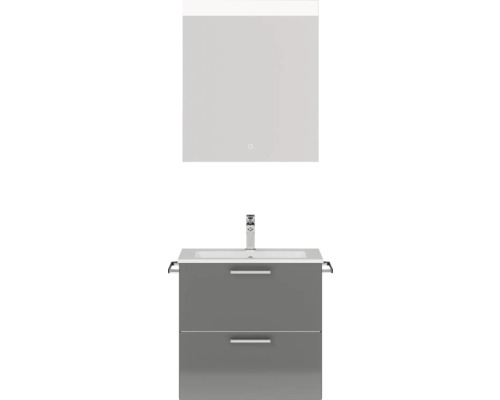 Bathroom Furniture Set Nobilia Program 2 173 61x169.1x48.7 cm Mineral Cast Washbasin Grey -