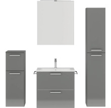 Badmöbel-Set Nobilia Programm 2 197 140x169,1x48,7 cm Mineralgusswaschtisch grau hochglanz mit LED-Beleuchtung-thumb-0 Badmöbel-Set Nobilia Programm 2 197 140x169,1x48,7 cm Mineralgusswaschtisch grau hochglanz mit LED-Beleuchtung-thumb-0
