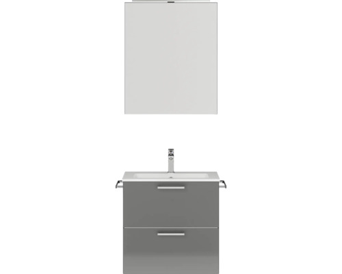 Bathroom Furniture Set Nobilia Program 2 181 61x169.1x48.7 cm Mineral Cast Washbasin Grey -