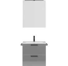 Badmöbel-Set Nobilia Programm 2 180 61x169,1x48,7 cm Mineralgusswaschtisch grau hochglanz mit LED-Beleuchtung-thumb-0 Badmöbel-Set Nobilia Programm 2 180 61x169,1x48,7 cm Mineralgusswaschtisch grau hochglanz mit LED-Beleuchtung-thumb-0