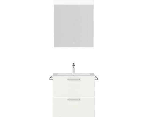 Bathroom furniture set Nobilia program 2 169 61x169.1x48.7 cm mineral cast washbasin white -