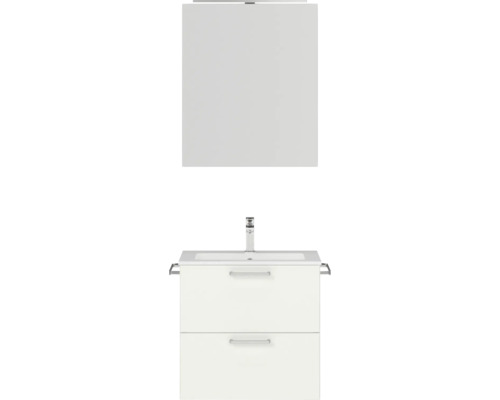 Badmöbel-Set Nobilia Programm 2 177 61x169,1x48,7 cm Mineralgusswaschtisch weiß matt mit LED-Beleuchtung Badmöbel-Set Nobilia Programm 2 177 61x169,1x48,7 cm Mineralgusswaschtisch weiß matt mit LED-Beleuchtung