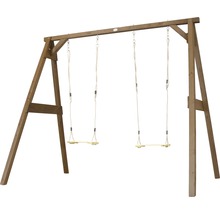 Doppelschaukel aus Holz für den Garten
