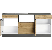 Küchenunterschrank mit Holztüren und Regalböden