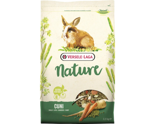 Nagerfutter VERSELE-LAGA Nature Cuni 2,3 kg vollwertiges, getreidefreies, rohfaserreiches Futter mit essentiellem Vitamin C für Meerschweinchen im Frischebeutel