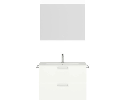 Bathroom Furniture Set Nobilia Program 2 209 81x169.1x48.7 cm Mineral Cast Washbasin White -