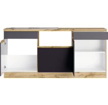 Küchenunterschrank mit offenen Fächern und Türen