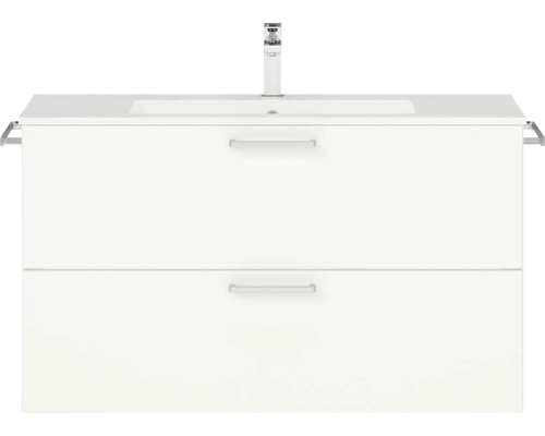 Waschtischunterschank Nobilia Programm 2 241 101x59,1x48,7 cm mit Mineralgusswaschtisch weiß matt