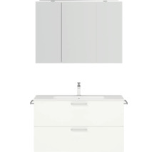 Badmöbel-Set Nobilia Programm 2 257 101x169,1x48,7 cm Mineralgusswaschtisch weiß matt mit LED-Beleuchtung-thumb-0