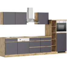 Komplette Küchenzeile mit Elektrogeräten, Dunstabzugshaube, Spülmaschine und Backofen