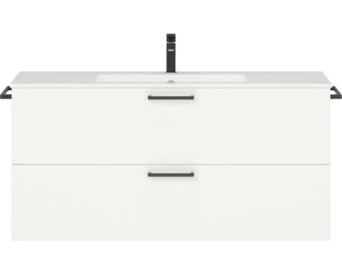 Waschtischunterschank Nobilia Programm 2 280 230x59,1x48,7 cm mit Mineralgusswaschtisch weiß matt