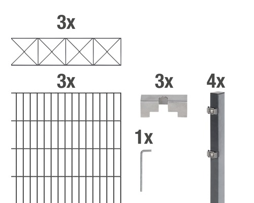 Doppelstabmatten-Set ALBERTS Nexus 200 x 100 cm, 6 m anthrazit