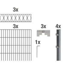 Doppelstabmatten-Set ALBERTS Eleganz 200 x 100 cm, 6 m anthrazit