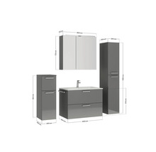 Badmöbel-Set Nobilia Programm 2 237 160x169,1x48,7 cm Mineralgusswaschtisch grau hochglanz mit LED-Beleuchtung-thumb-7 Badmöbel-Set Nobilia Programm 2 237 160x169,1x48,7 cm Mineralgusswaschtisch grau hochglanz mit LED-Beleuchtung-thumb-7