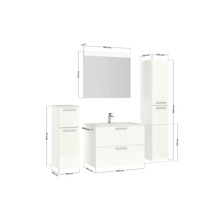 Badmöbel-Set Nobilia Programm 2 226 160x169,1x48,7 cm Mineralgusswaschtisch weiß hochglanz mit LED-Beleuchtung-thumb-4