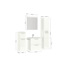 Badmöbel-Set Nobilia Programm 2 187 140x169,1x48,7 cm Mineralgusswaschtisch weiß hochglanz mit LED-Beleuchtung-thumb-7