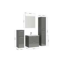 Badmöbel-Set Nobilia Programm 2 188 140x169,1x48,7 cm Mineralgusswaschtisch grau hochglanz mit LED-Beleuchtung-thumb-4 Badmöbel-Set Nobilia Programm 2 188 140x169,1x48,7 cm Mineralgusswaschtisch grau hochglanz mit LED-Beleuchtung-thumb-4