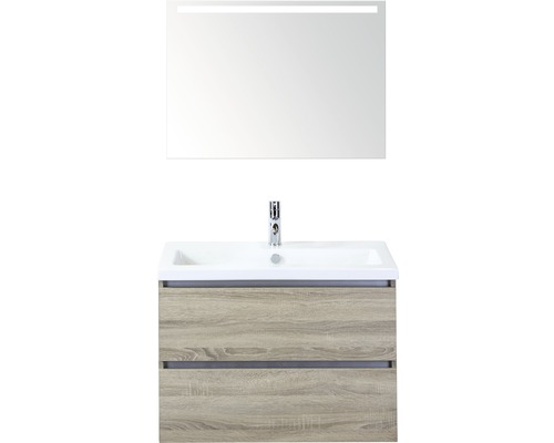 Badmöbel-Set Sanox Vogue Keramik 169x81x41 cm Keramikwaschbecken eiche grau mit LED-Beleuchtung Badmöbel-Set Sanox Vogue Keramik 169x81x41 cm Keramikwaschbecken eiche grau mit LED-Beleuchtung