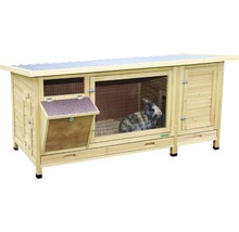 Holz Kaninchenstall mit einem Kaninchen