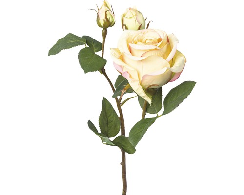 Kunstblume Rose Höhe: 48cm gelb-rosa