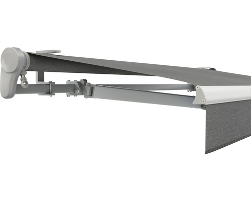 SOLUNA Gelenkarmmarkise Trend 5x2 Stoff Dessin U104 Gestell E6EV1 silber eloxiert Antrieb links inkl. Kurbel SOLUNA Gelenkarmmarkise Trend 5x2 Stoff Dessin U104 Gestell E6EV1 silber eloxiert Antrieb links inkl. Kurbel