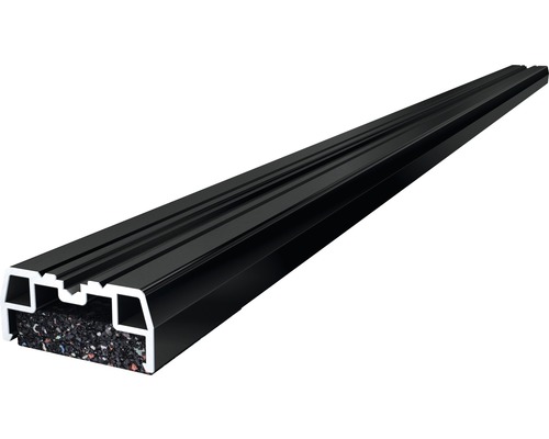 Isostep mit Schraubkanal 40x23x3600mm Schwarze Profileiste aus Aluminium mit Gummigranulatfüllung