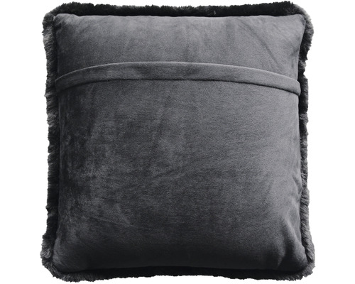 Dekokissen mit Fellrand und Tasche