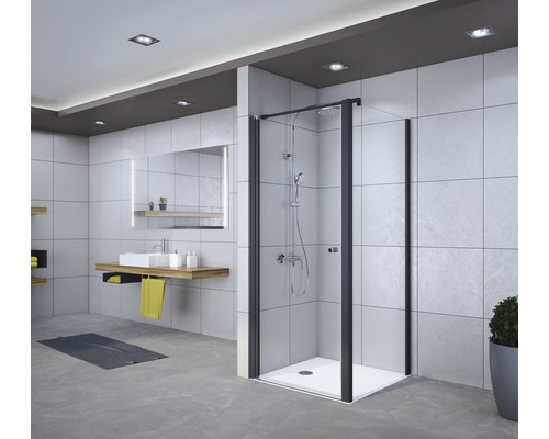 Drehtür für Seitenwand Breuer Elana 6 750x2000 mm Anschlag rechts Dekorglas Terrazzo schwarz Drehtür für Seitenwand Breuer Elana 6 750x2000 mm Anschlag rechts Dekorglas Terrazzo schwarz