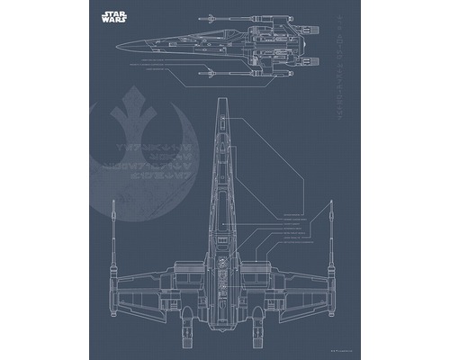 Poster SW Blueprint X-Wing 30x40 cm