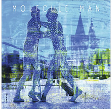 Molecule Man Kunstwerk vor Stadtkulisse