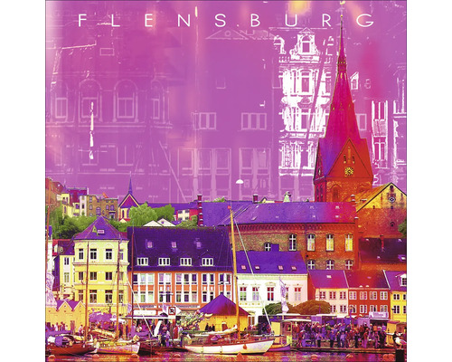 Glasbild Flensburg II 20x20 cm